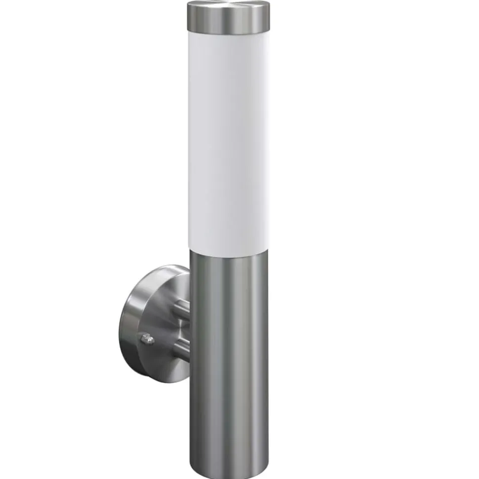 2 appliques murales cylindriques en acier inoxydable