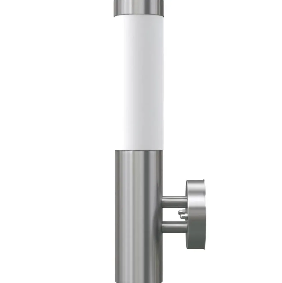 2 appliques murales cylindriques en acier inoxydable
