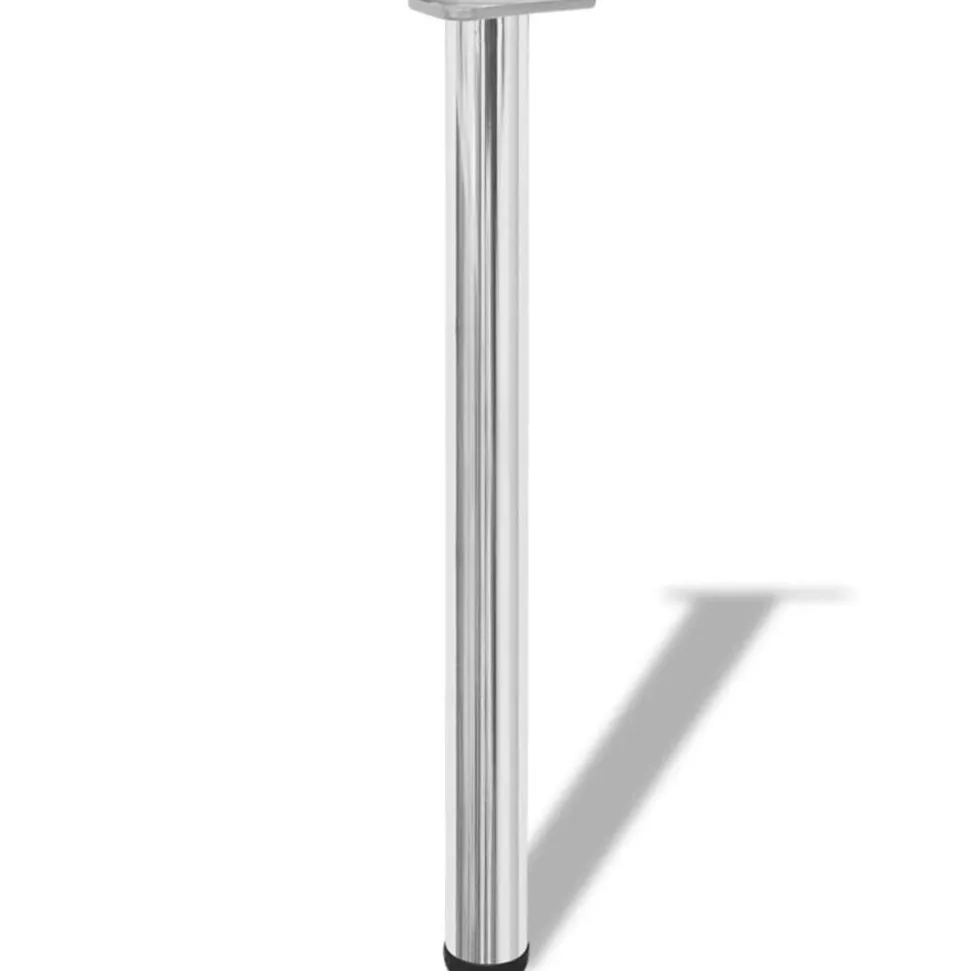 4 pieds de table réglables en hauteur 710 mm Chromé