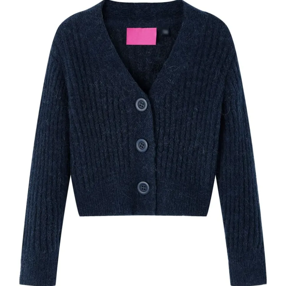 Cardigan tricoté pour enfants bleu marine 104