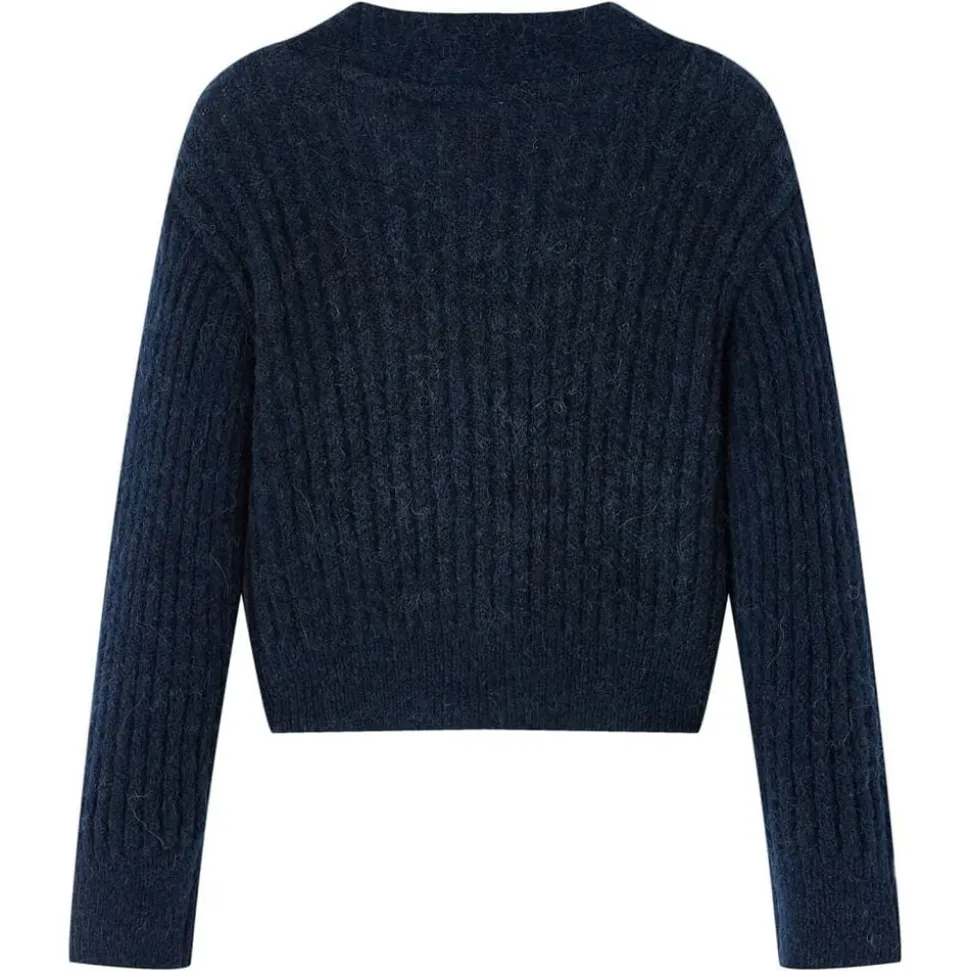 Cardigan tricoté pour enfants bleu marine 104