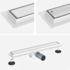 vidaXL 2 en 1 Drain de Douche Argenté 50 cm Acier Inox 304