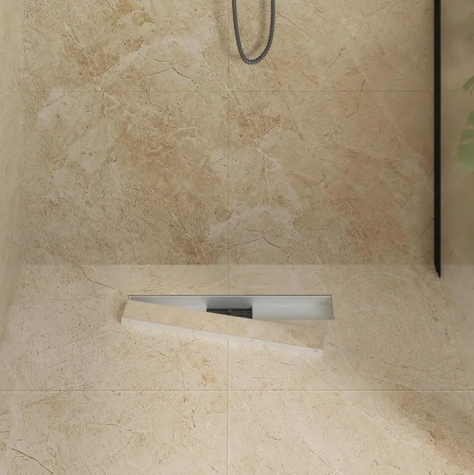vidaXL 2 en 1 Drain de Douche Argenté 50 cm Acier Inox 304