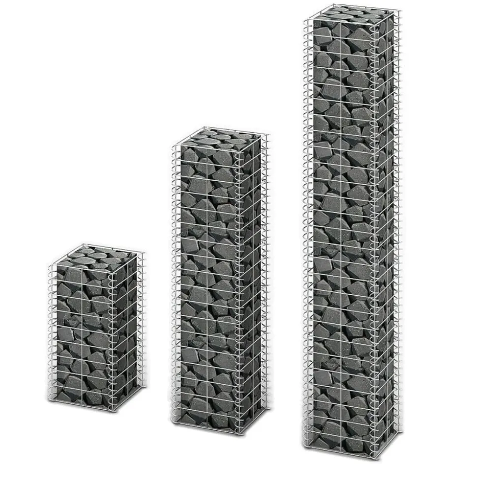 vidaXL 3 gabions en fil galvanisé