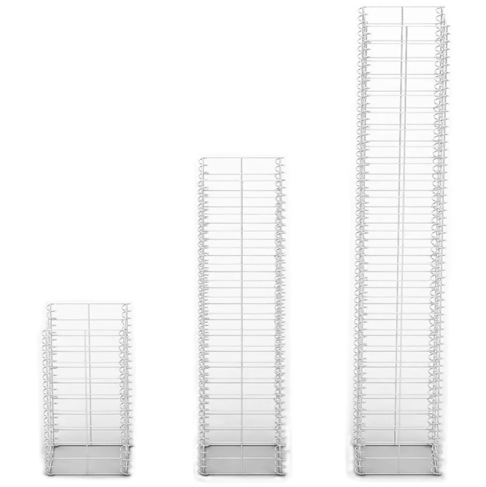 vidaXL 3 gabions en fil galvanisé