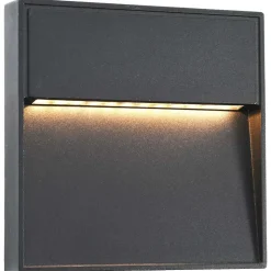 vidaXL 2 pcs Appliques murales LED d'extérieur 3 W Noir Carré