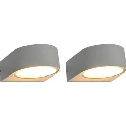 vidaXL 2 pcs Appliques murales d'extérieur 1 W Blanc Rond