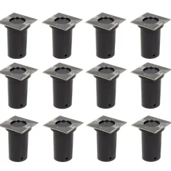 vidaXL 12 pcs Lampes encastrables au sol d'extérieur Carré