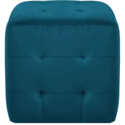 vidaXL 2 pcs Poufs Bleu 30 x 30 x 30 cm Tissu velours