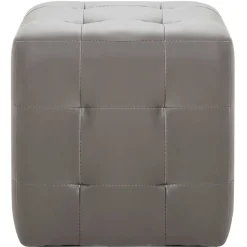 vidaXL 2 pcs Poufs Gris 30 x 30 x 30 cm Similicuir