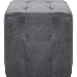 vidaXL 2 pcs Poufs Gris 30 x 30 x 30 cm Similicuir daim