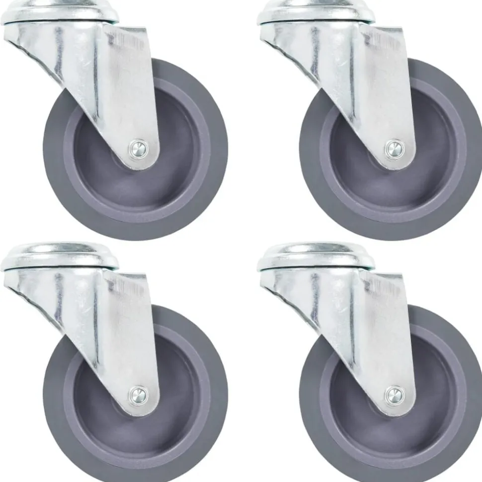 vidaXL 4 pcs Roulettes pivotantes à trou de boulon 75 mm