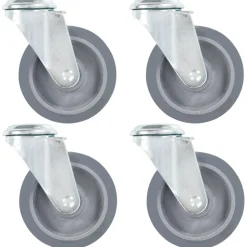 vidaXL 4 pcs Roulettes pivotantes à trou de boulon 100 mm