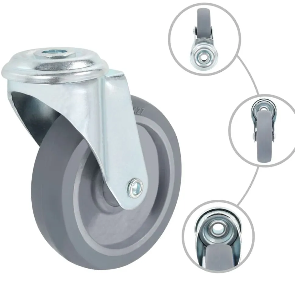 vidaXL 4 pcs Roulettes pivotantes à trou de boulon 100 mm