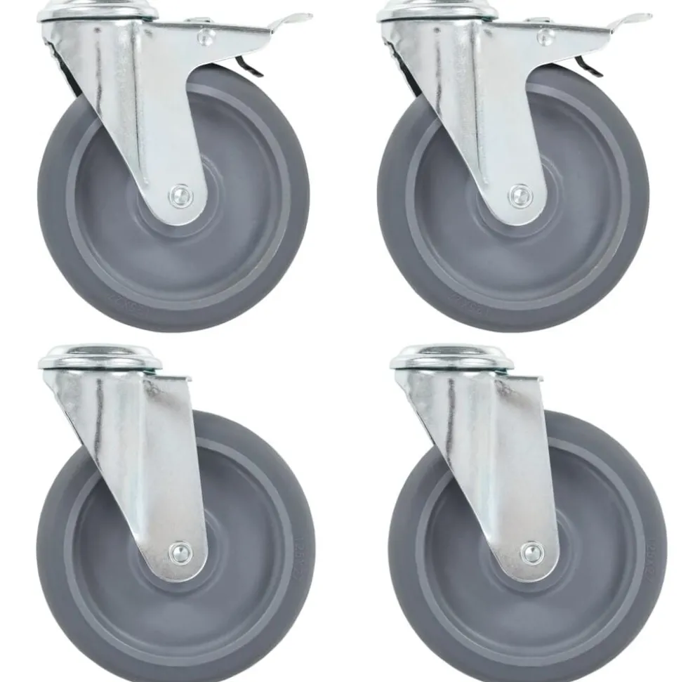 vidaXL 4 pcs Roulettes pivotantes à trou de boulon 125 mm