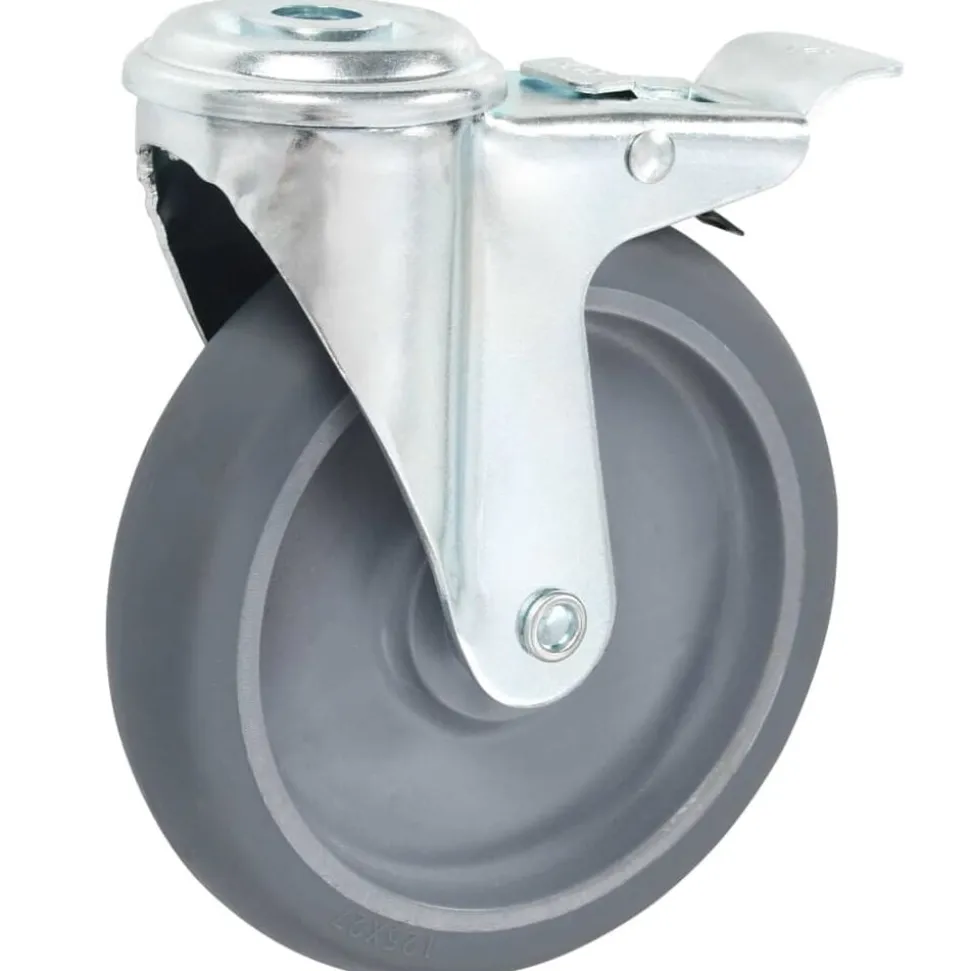 vidaXL 4 pcs Roulettes pivotantes à trou de boulon 125 mm