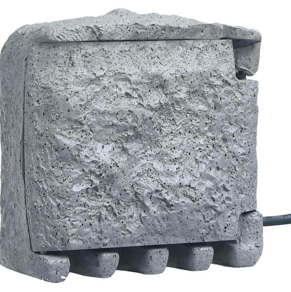 vidaXL 4 prises de jardin imperméables Résine tressée Gris