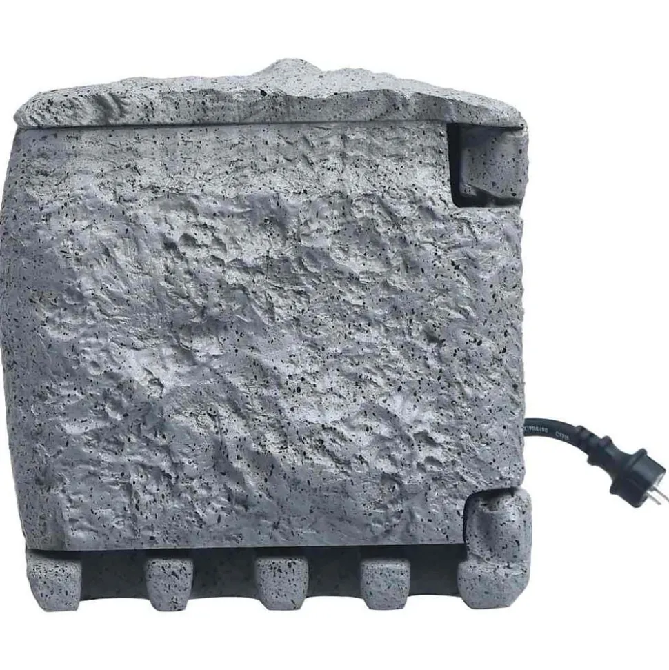 vidaXL 2 prises de jardin à minuterie Résine tressée Gris
