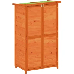 vidaXL Abri à outils de jardin marron 83x57x140 cm bois massif pin
