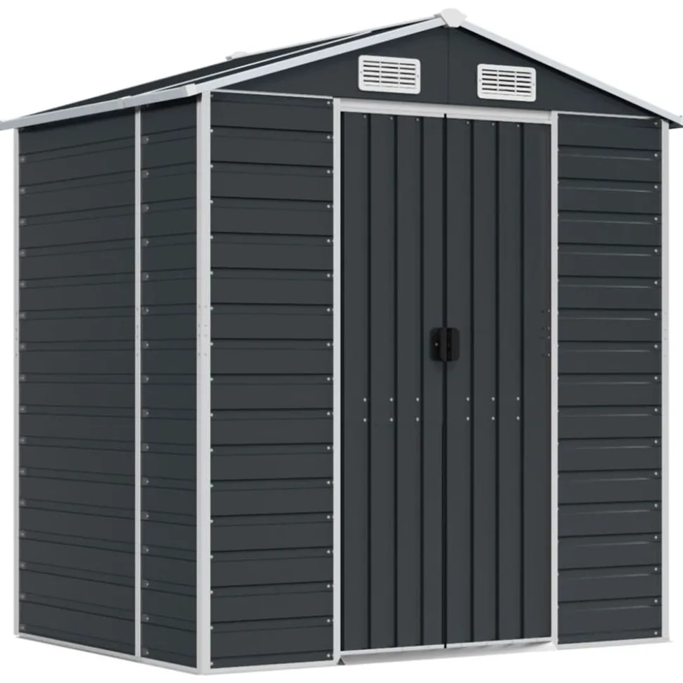 vidaXL Abri de jardin anthracite 191x130x198 cm acier galvanisé