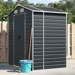 vidaXL Abri de jardin anthracite 191x130x198 cm acier galvanisé