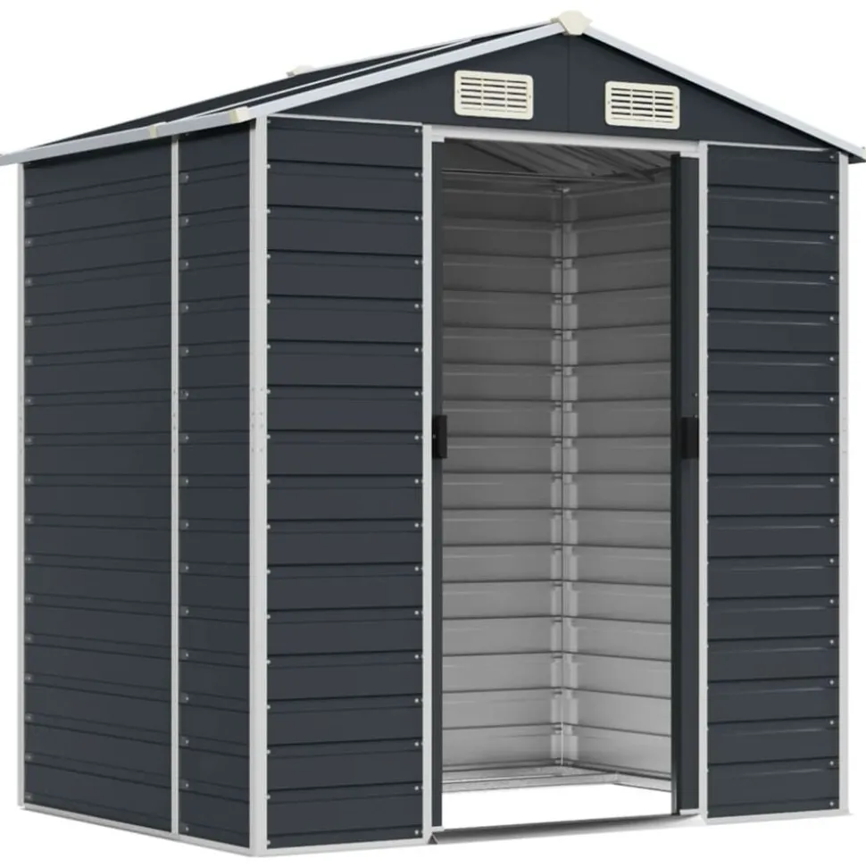 vidaXL Abri de jardin anthracite 191x130x198 cm acier galvanisé