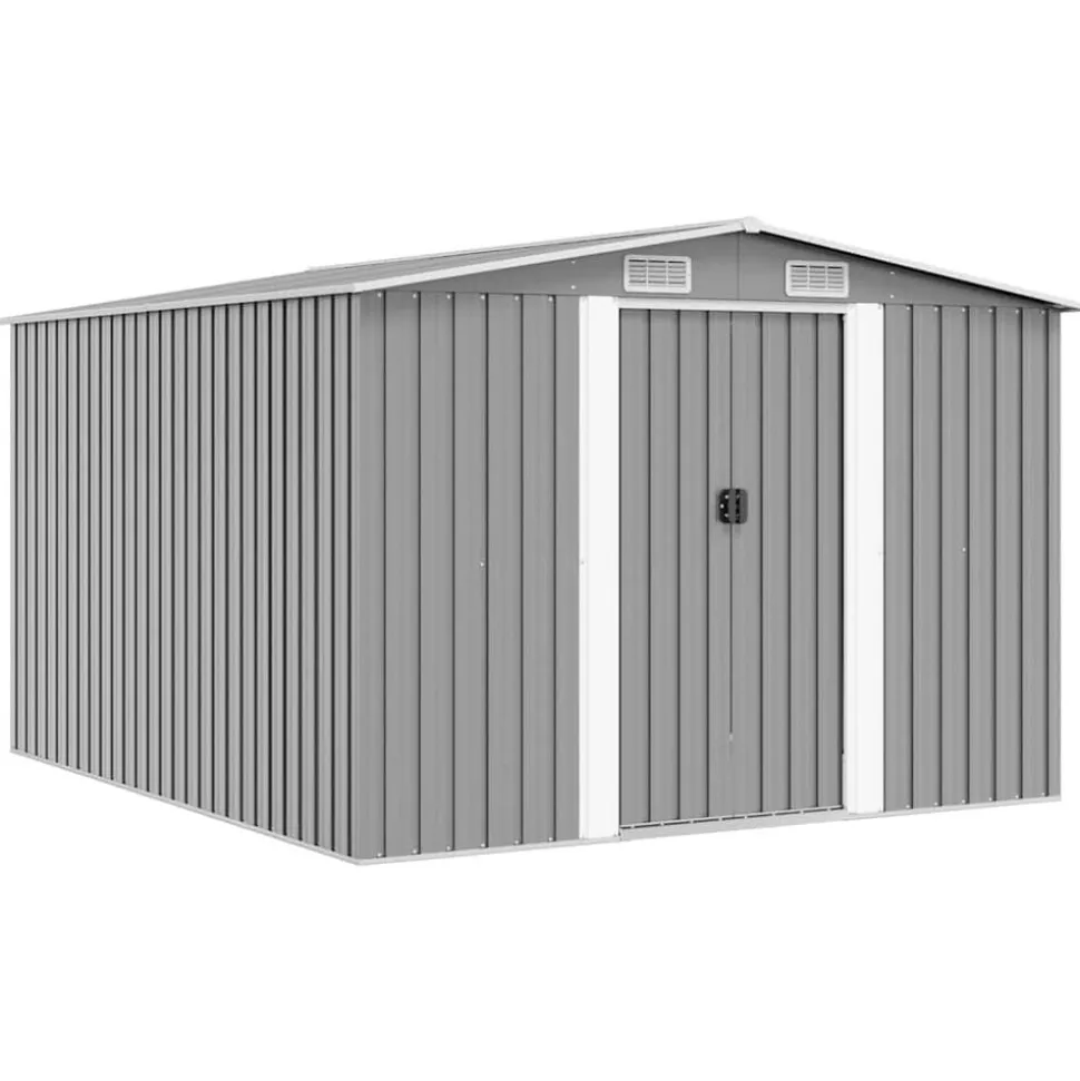 vidaXL Abri de jardin 257x298x178 cm Métal Gris