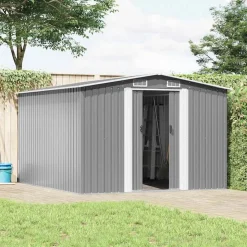 vidaXL Abri de jardin 257x298x178 cm Métal Gris