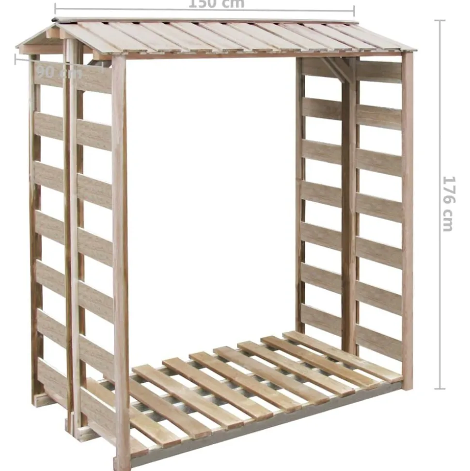 vidaXL Abri de stockage à bois de chauffage 150x90x176 cm Pin imprégné