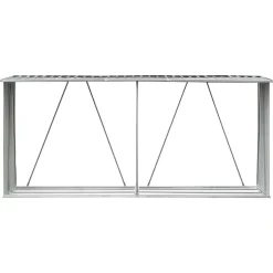 vidaXL Abri de stockage de bois Acier galvanisé 330x84x152 cm Gris