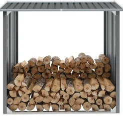 vidaXL Abri de stockage de bois Acier galvanisé 172x91x154 cm Gris