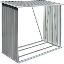 vidaXL Abri de stockage de bois Acier galvanisé 163x83x154 cm Gris