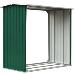 vidaXL Abri de stockage de bois Acier galvanisé 172x91x154 cm Vert