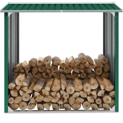 vidaXL Abri de stockage de bois Acier galvanisé 172x91x154 cm Vert