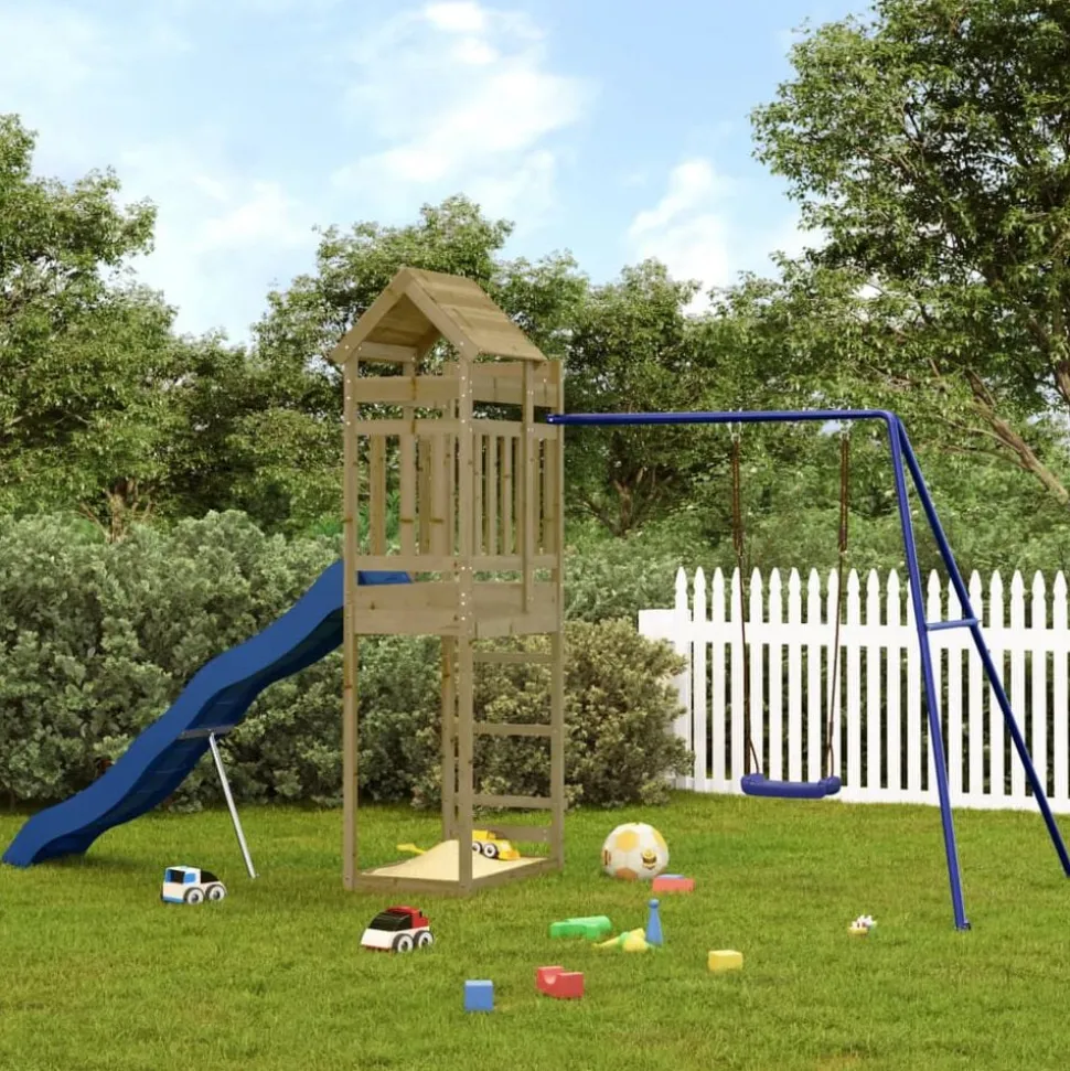 vidaXL Aire de jeux d'extérieur bois de pin imprégné