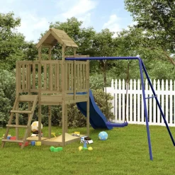 vidaXL Aire de jeux d'extérieur bois de pin imprégné