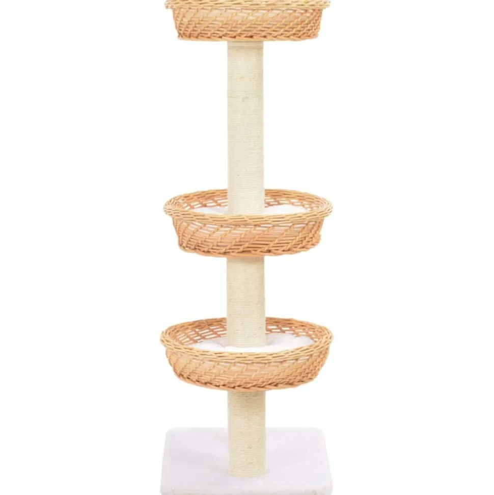 vidaXL Arbre à chat avec griffoir en sisal Naturel Bois de saule