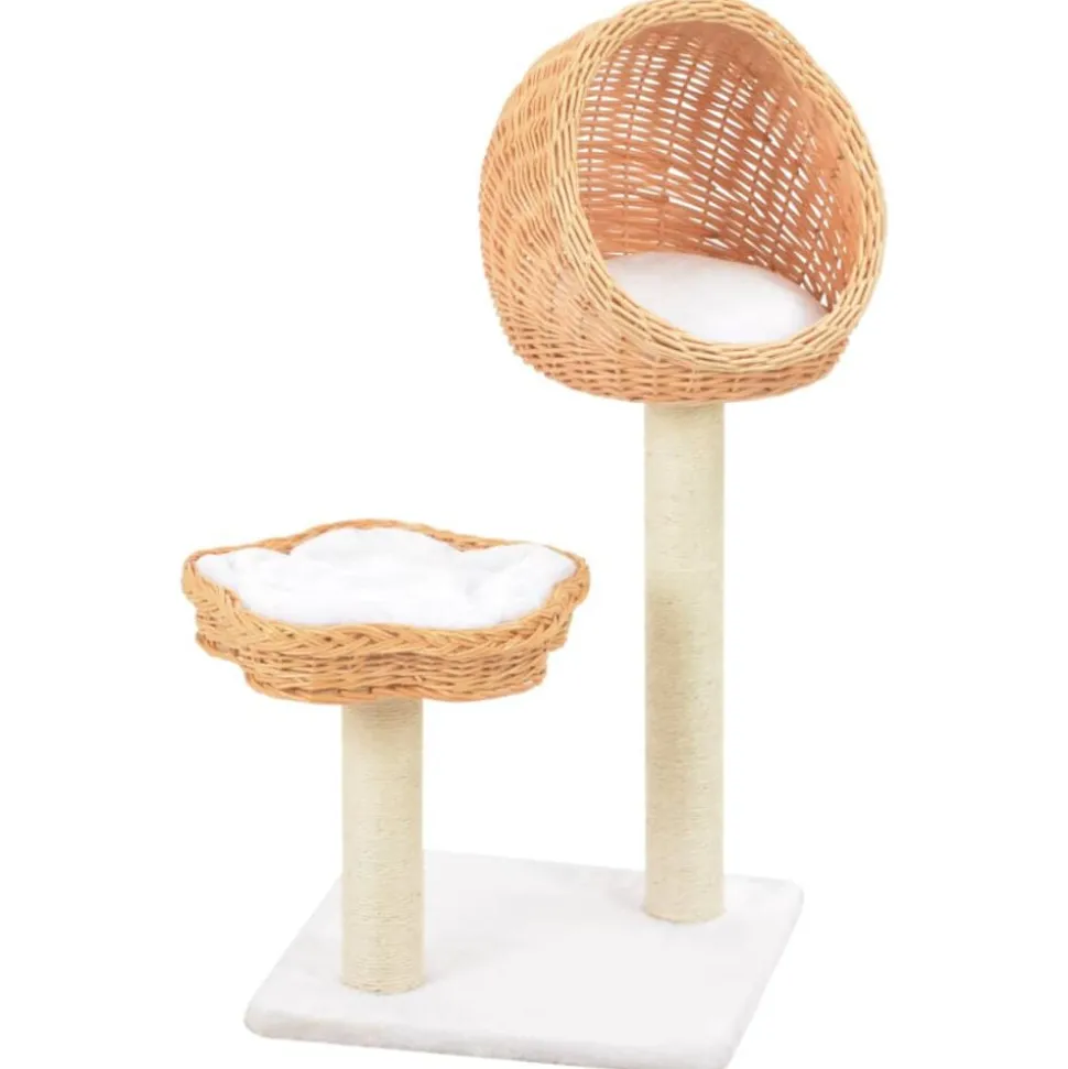 vidaXL Arbre à chat avec griffoir en sisal Naturel Bois de saule