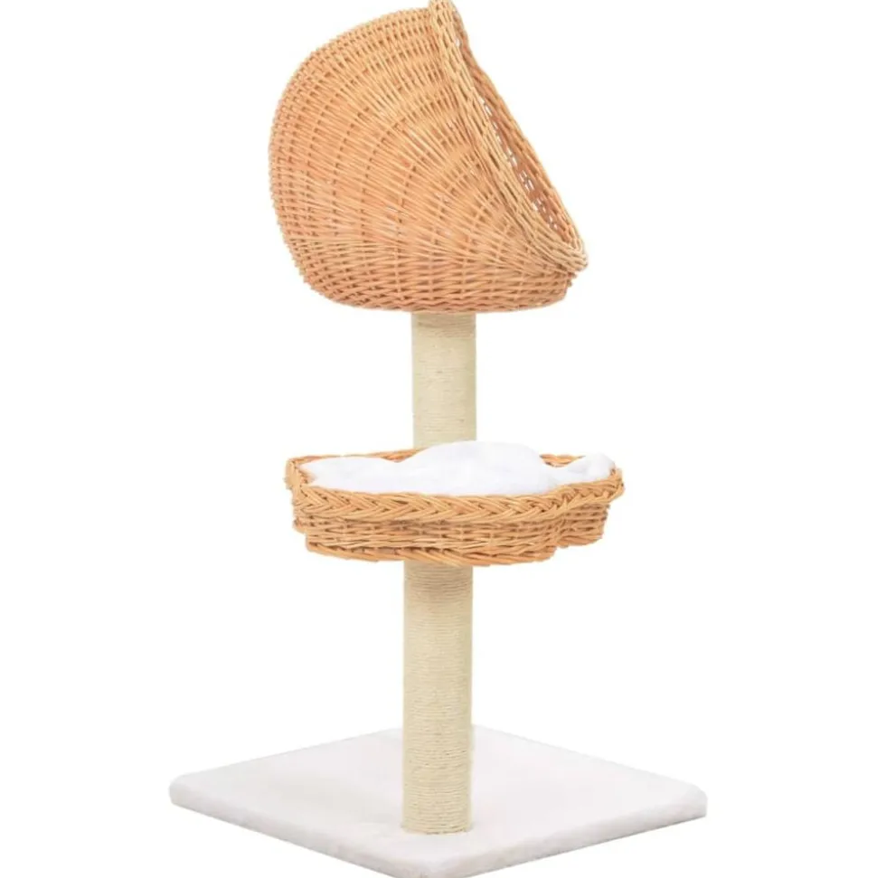 vidaXL Arbre à chat avec griffoir en sisal Naturel Bois de saule