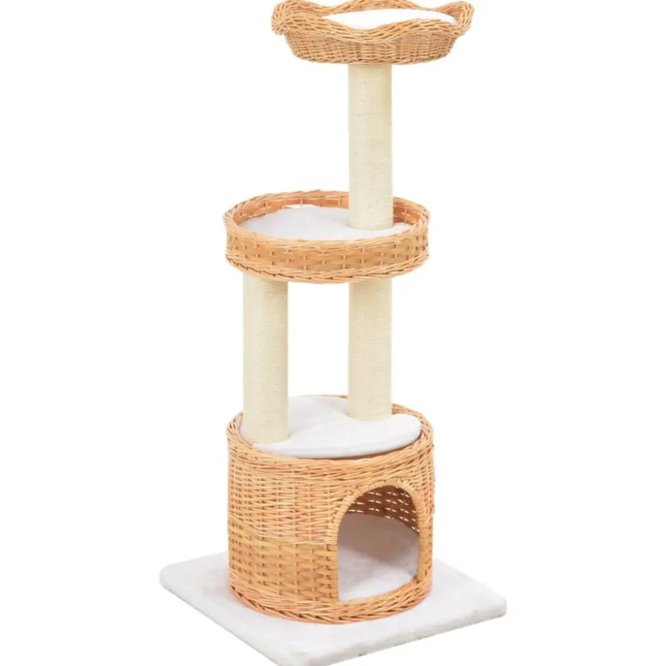 vidaXL Arbre à chat avec griffoir en sisal Naturel Bois de saule