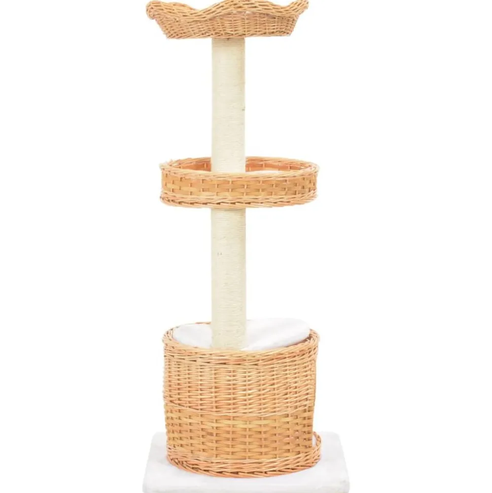 vidaXL Arbre à chat avec griffoir en sisal Naturel Bois de saule