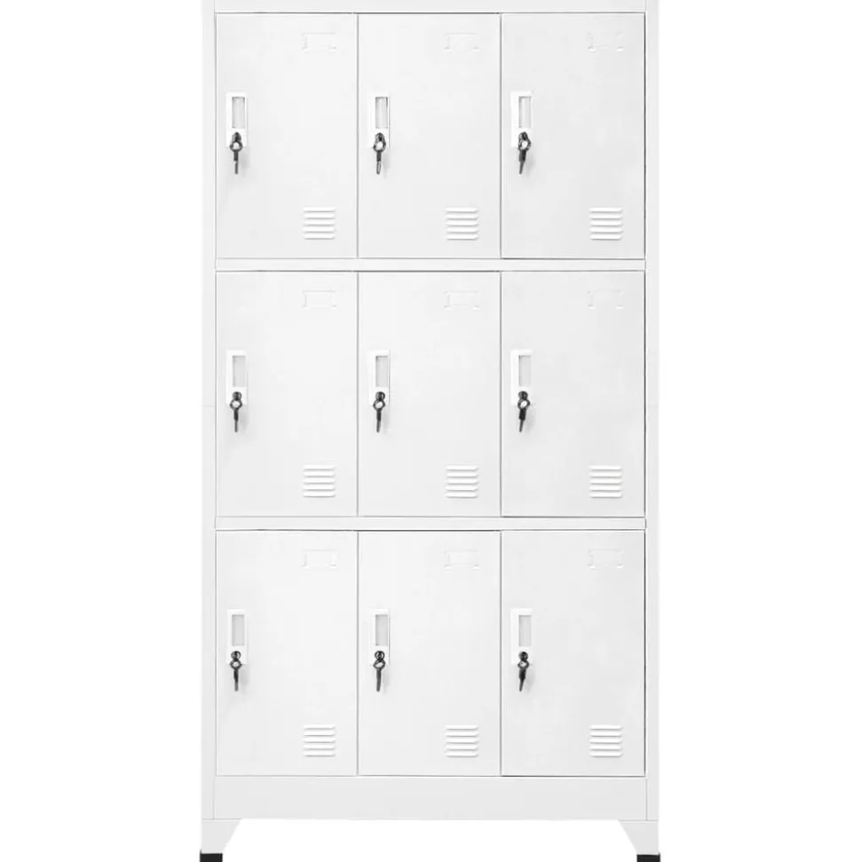 vidaXL Armoire à casier avec 9 compartiments Acier 90x45x180 cm Gris