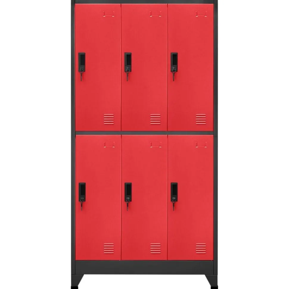 vidaXL Armoire à casiers Anthracite et rouge 90x45x180 cm Acier