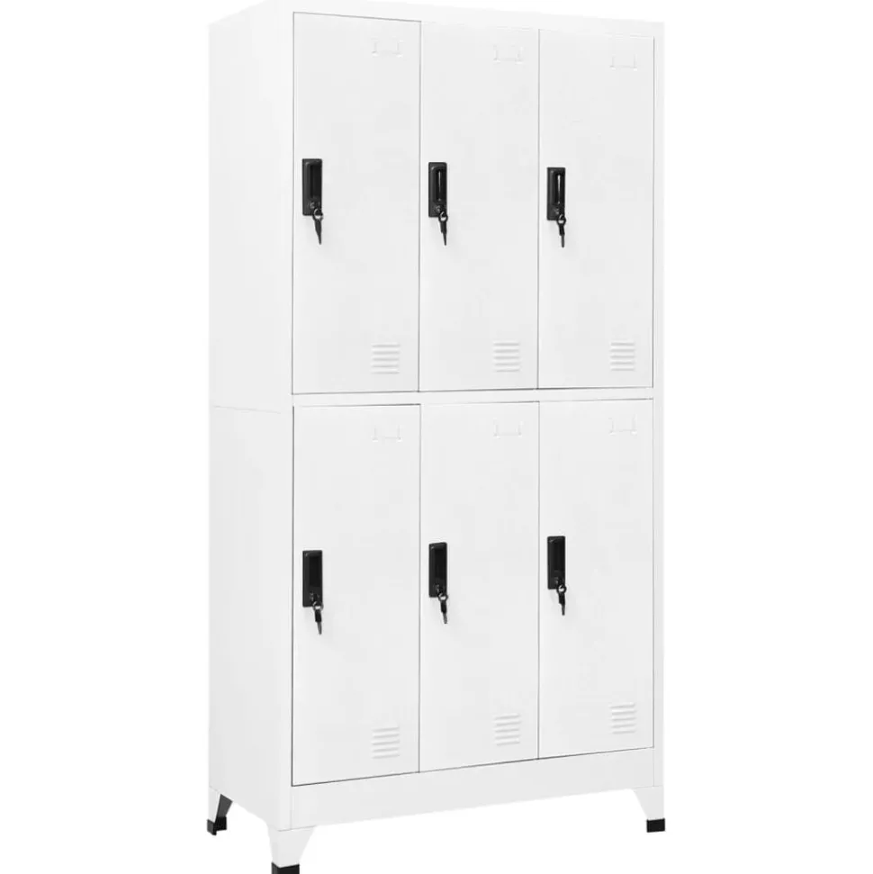 vidaXL Armoire à casiers Blanc 90x45x180 cm Acier