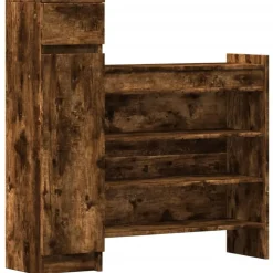 vidaXL Armoire à chaussures chêne fumé bois d'ingénierie