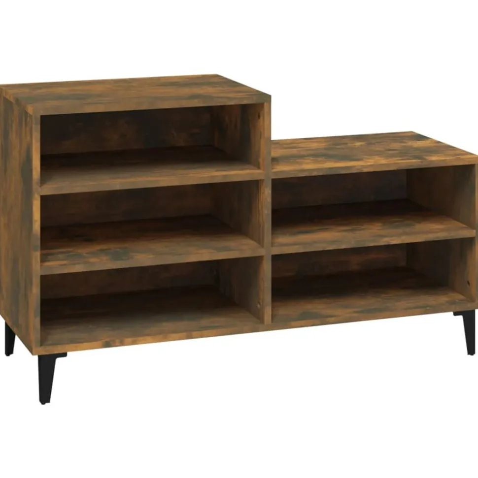 vidaXL Armoire à chaussures Chêne fumé 102x36x60 cm Bois d'ingénierie
