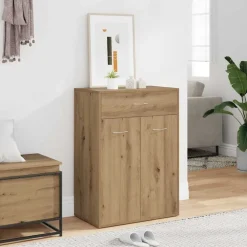 vidaXL Armoire à chaussures chêne artisanal bois d'ingénierie