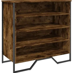 vidaXL Armoire à chaussures chêne fumé 80x38x78 cm bois d'ingénierie