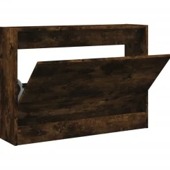 vidaXL Armoire à chaussures chêne fumé 80x21x57 cm bois ingénierie