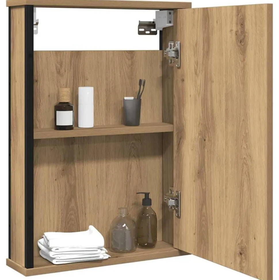 VidaXL Armoire à miroir de salle de bain chêne artisanal 42x12x60 cm